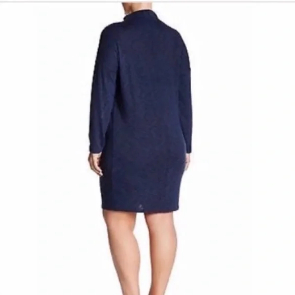 Bobeau Black/Gray Long Sleeve Funnel Neck Dress - Size 1X - Picture 7 of 9